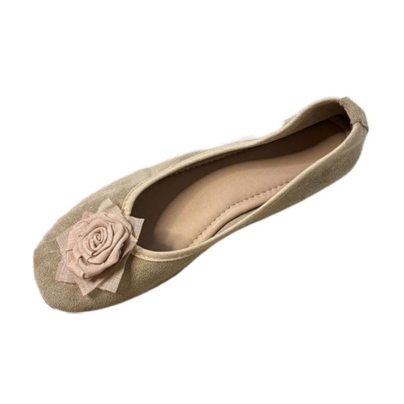 New Chinese light mouth rose flat shoes retro new late evening wind niche design sense beautiful ballet shoes