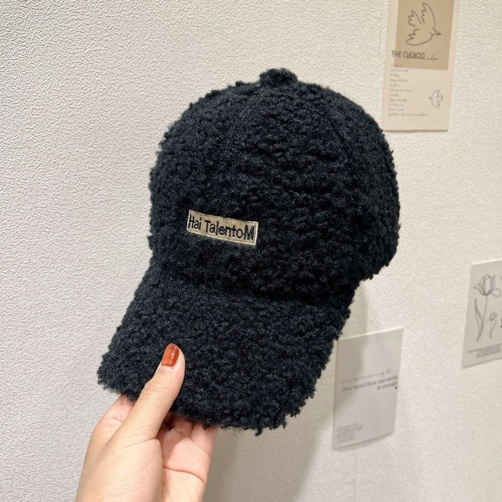 Imitation Lamb Wool Girls Plush Cap Cold-proof Ladies Bonnet Casual Warm Beanies Hat Outdoor Sport
