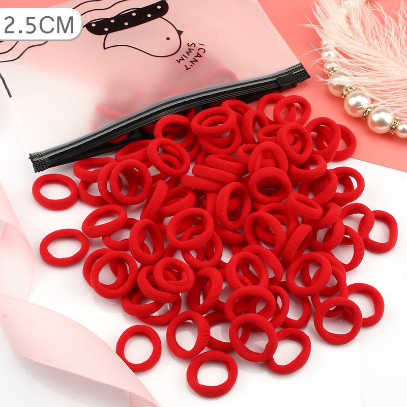 Buy 100Pcs/Set Elastic Rubber Band Girls Fashion Towel Hair Ring Color