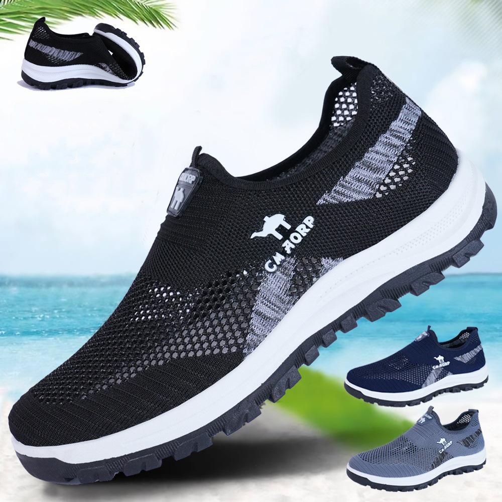 Men's Summer Breathable Slip-On Lightweight Mesh Running & Hiking Shoes.