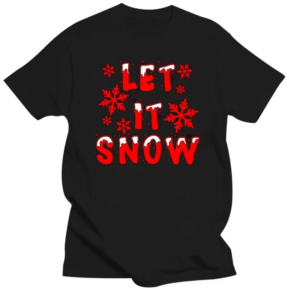 Y2k Shirt Christmas Let It Snow Merry Christmas T-shirts WHITE Tshirts Oversized T Shirt Vintage Streetwear Summer Y2k Tops Tees