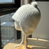 Autumn and Winter Wool Knitted Ear Protection Hat for Women with Large Head Circumference and Small Face Solid Color Warm and Cold Proof Baotou Hat