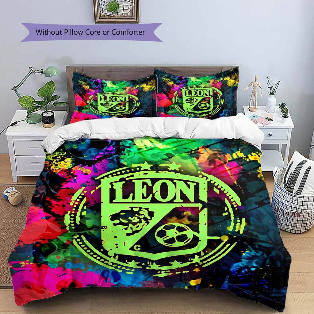 Leon FC Pattern Bedding Home Decoration Birthday Gift (1 * Duvet Cover + 2 * Pillowcase, Without Core)