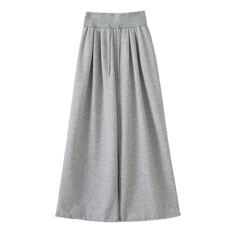 Women's High-Waisted Drawstring Wide-Leg Pants - Casual Loose Fit, Spring 2026