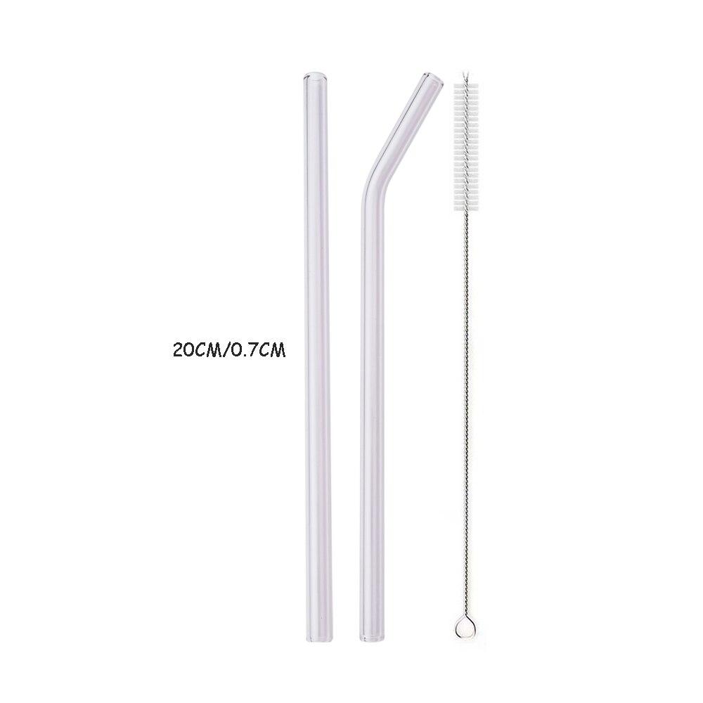 3Pcs High Borosilicate Glass Straw Colors Reusable Drinking Straw Set Eco Friendly Cocktails Bar Accessories Straw with Brush