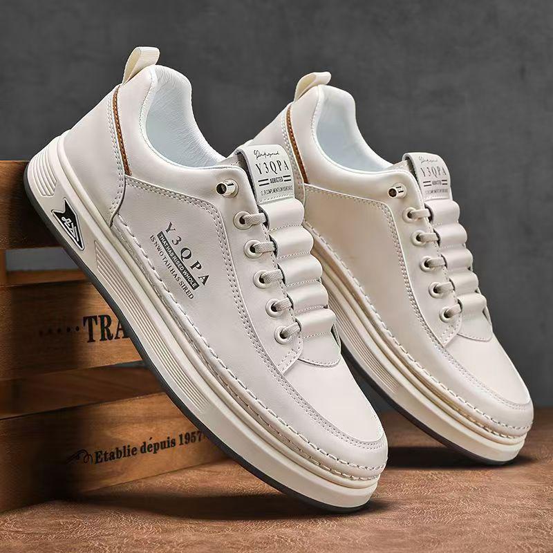 2026 Spring Men's Breathable White Skate Shoes - Comfortable & Versatile