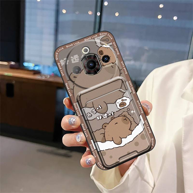 Card bag Card slot Phone Case For ZTE Nubia Focus Pro 5G Cute TPU Graffiti Shockproof Waterproof Dirt-resistant Cartoon