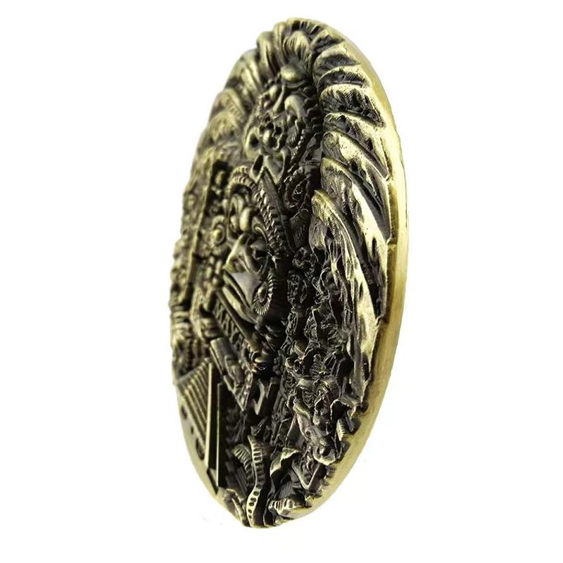Unique 80Mm Mayan Aztec Calendar Art Prophecy Culture Challenge Coin Fidget  Stress Relievers For Adults Anxiety Gift Collection