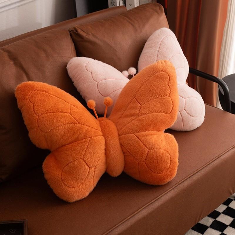 Butterfly Shape Embroidered Plush Cushion For Sofa And Car Decor With Soft Pp Cotton Filling