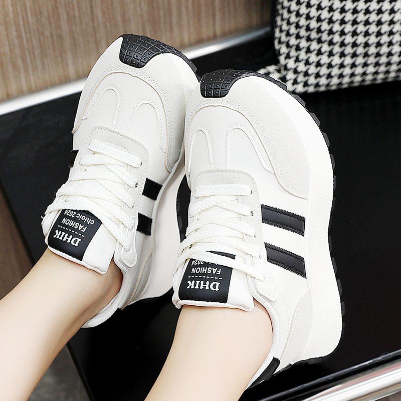 Women Sneakers Spring Thick Bottom Women Shoes 2025 Summer Casual Patchwork Leather Sneakers Femme Outdoor Casual Shoes Ladies