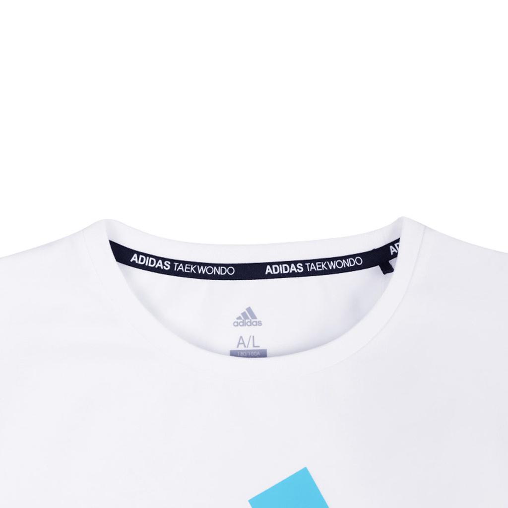 Adidas Letter Logo Printed Breathable Sports Running Crew Neck Short Sleeve T-Shirt American Vintage Men Tops White Blue ADICTT-WBU-1
