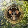 Large 2D Metal Wind Spinner with Mouse Design Kinetic Wind Catcher Outdoor Garden Decor Rotating Wind Chime for Yard Patio Gift