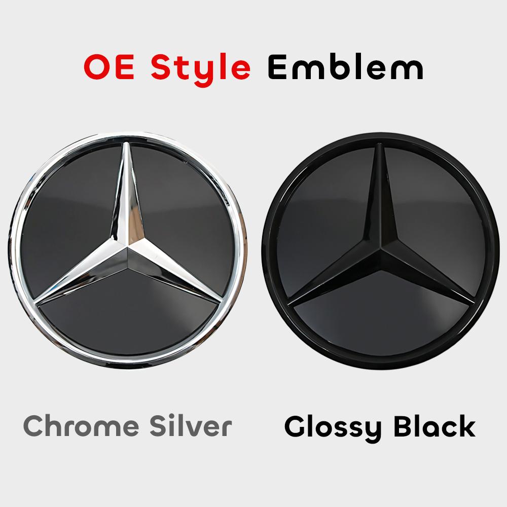 Car Front Grille Emblem Star Badge Lighting Logo Chrome Silver 3D Mirror For Mercedes Benz GLC GLE GLS-Class X253 W166 C292 X166