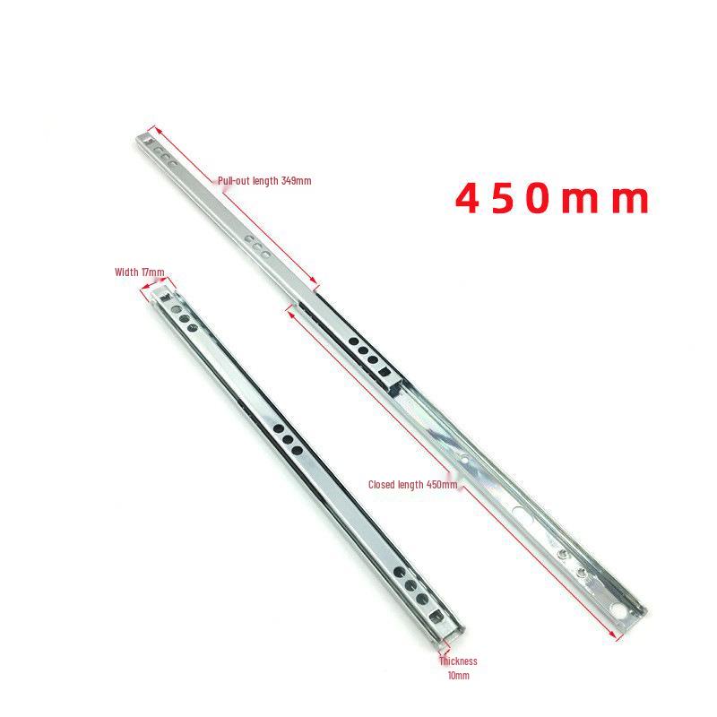 In-Stock 17mm Wide, 10mm Thick Two-Way Slide Rail with Ball Bearing for Laboratory Equipment Drawers