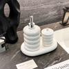 Bathroom Wash Set Ceramic Lotion Bottle Rinse Cup Bathroom Hotel Decor Shampoo Dispenser Bottle White Ceramic Soap Dispenser
