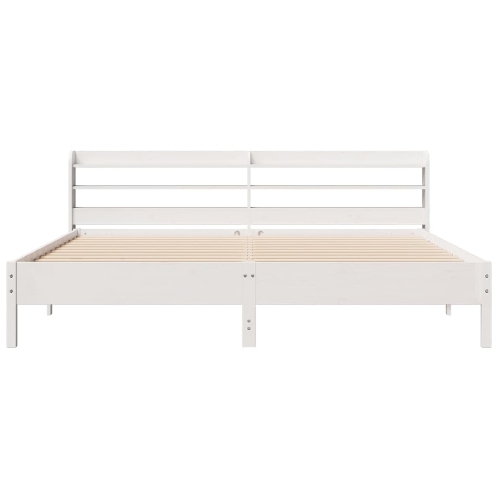 Solid Wood Bed without Mattress White 180x200 cm Pine Wood