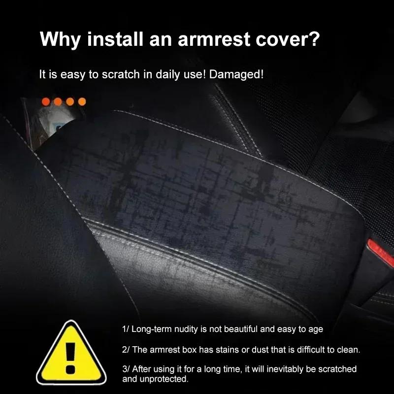 Koža z uhlíkových vlákien Podložka na konzolu do auta Kryt vankúša lakťovej opierky do auta pre Toyota TRD Reiz Corolla Chr Yaris Camry Logo RAV4 Levin