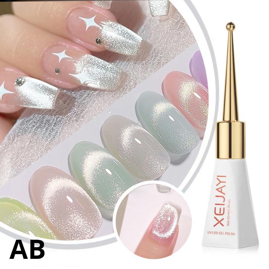 

Сверкающий стеклянный шарик кошачий глаз гель лак для ногтей светоотражающий магнитный гель телесного цвета УФ полуперманентный лак для ногтей лак