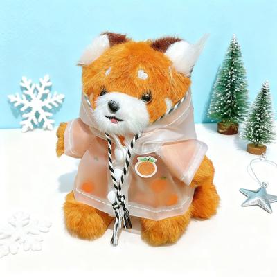 Yousheng Roter Panda Plüsch Schlüsselanhänger Klein Cartoon Roter Panda mit Regenmantel Taschenanhänger Stofftier Hängendes Zubehör für Handtasche Geldbörse