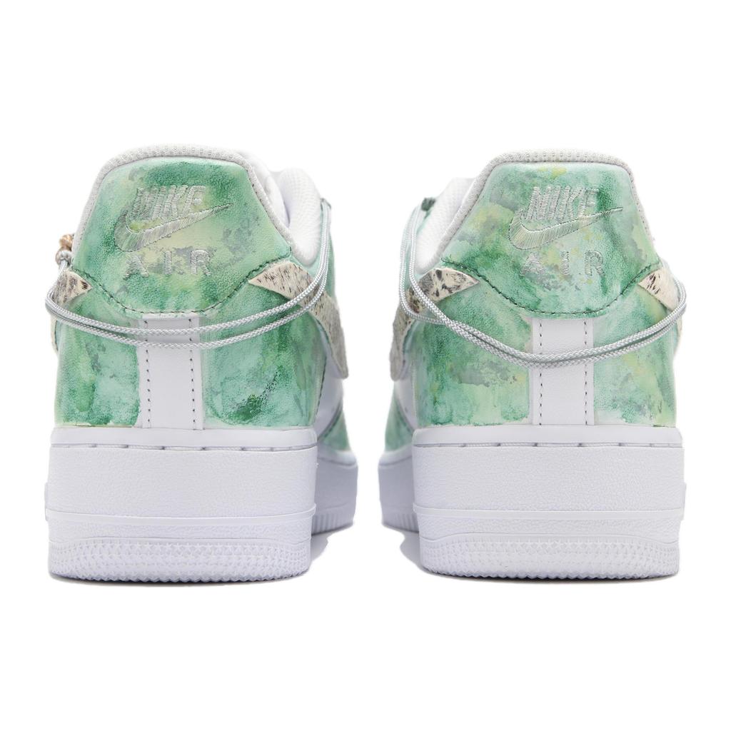 Nike Air Force 1 Abrasion Resistant Slip Resistant Low Top Skateboard Shoes Women's White Green DD8959-100(Team24-S-BOX)