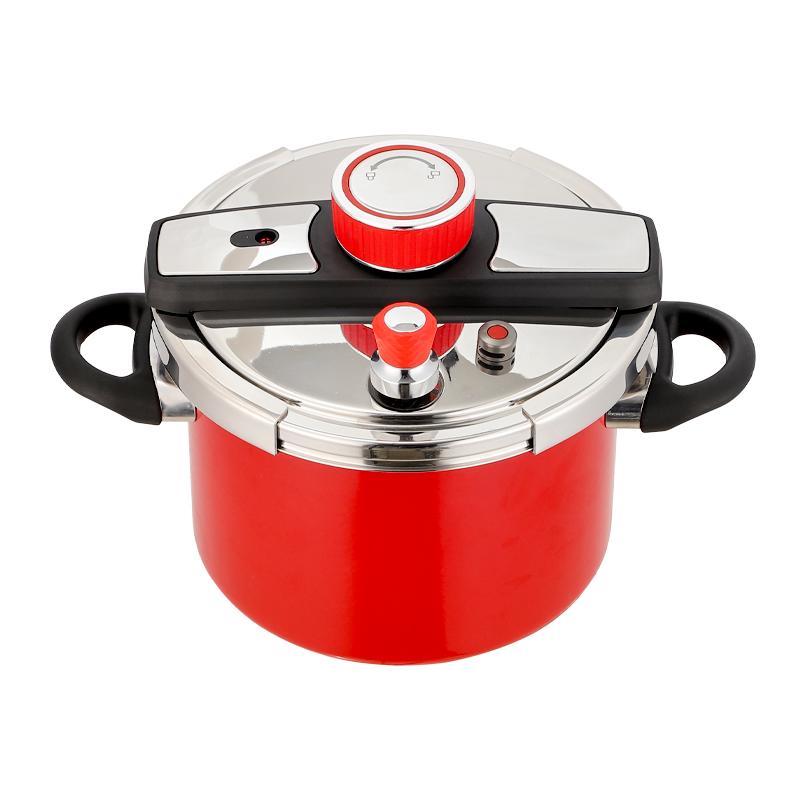 

2026 Hot Selling Multi-Function Stainless Steel Pressure Cooker - Commercial & Household Kitchen Cookware with Safety Lock червоний