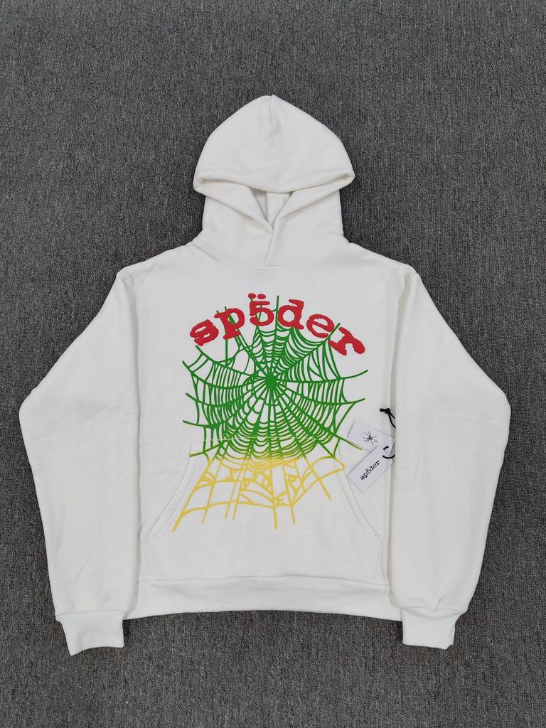 Hanorac Bărbătesc Greu cu Imprimeu Pânză de Păianjen - Trendy, Croială Largă cu Plus de Catifea