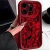 Rote Rose Muster Handyhülle Für iPhone 17 Hüllen iPhone 16 Pro Max 15 14 13 12 11 XS X XR 7 8 Plus 16E 17 Air Weiche Silikonhülle