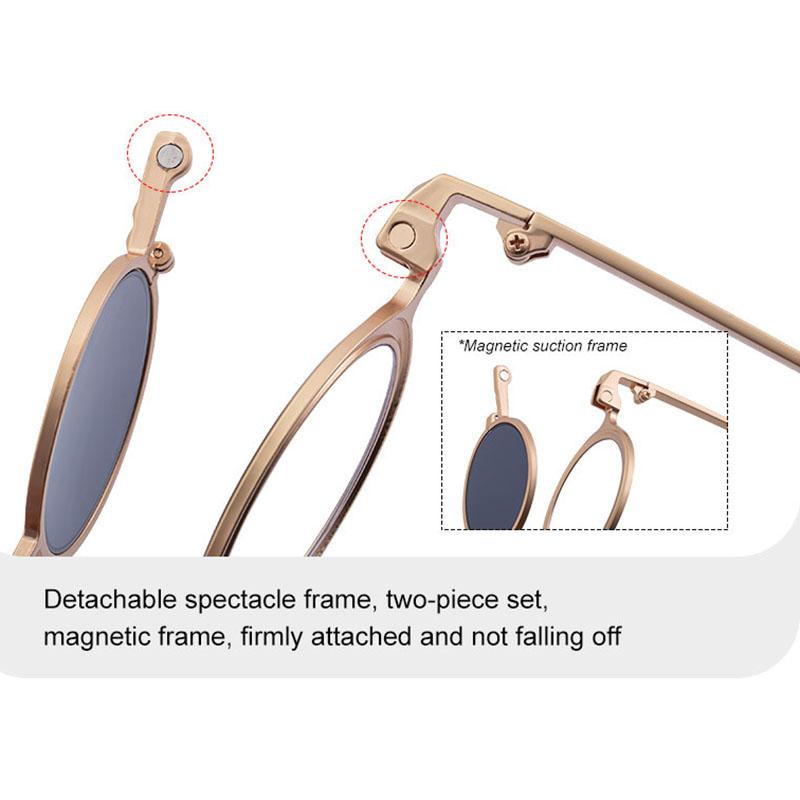 High Quality High End Designer Style Retro Trendy Alloy Metal Round Shaped For Both Male Men Female Sun Glasses