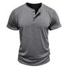 Men's Short Sleeved Shirt Men's 4-button T-shirt Casual Top