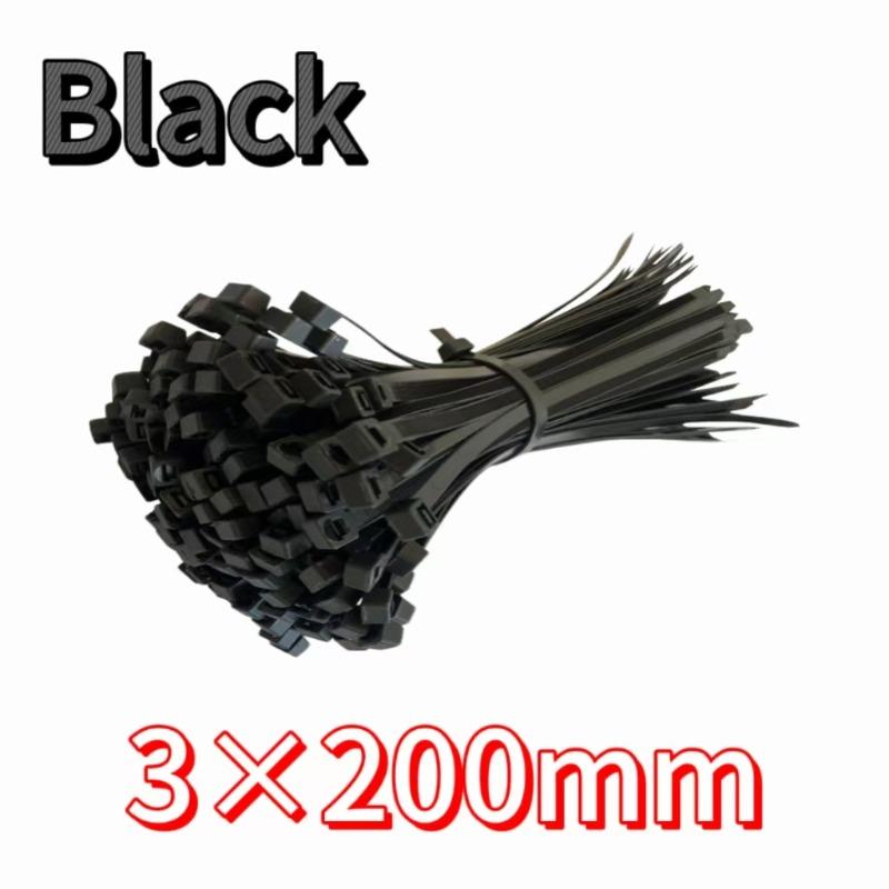 100-2000Pcs Plastic Nylon Cable Ties Self-locking Cord Ties Straps Adjustable Cables Fastening Loop Home Office Wire Zip Ties