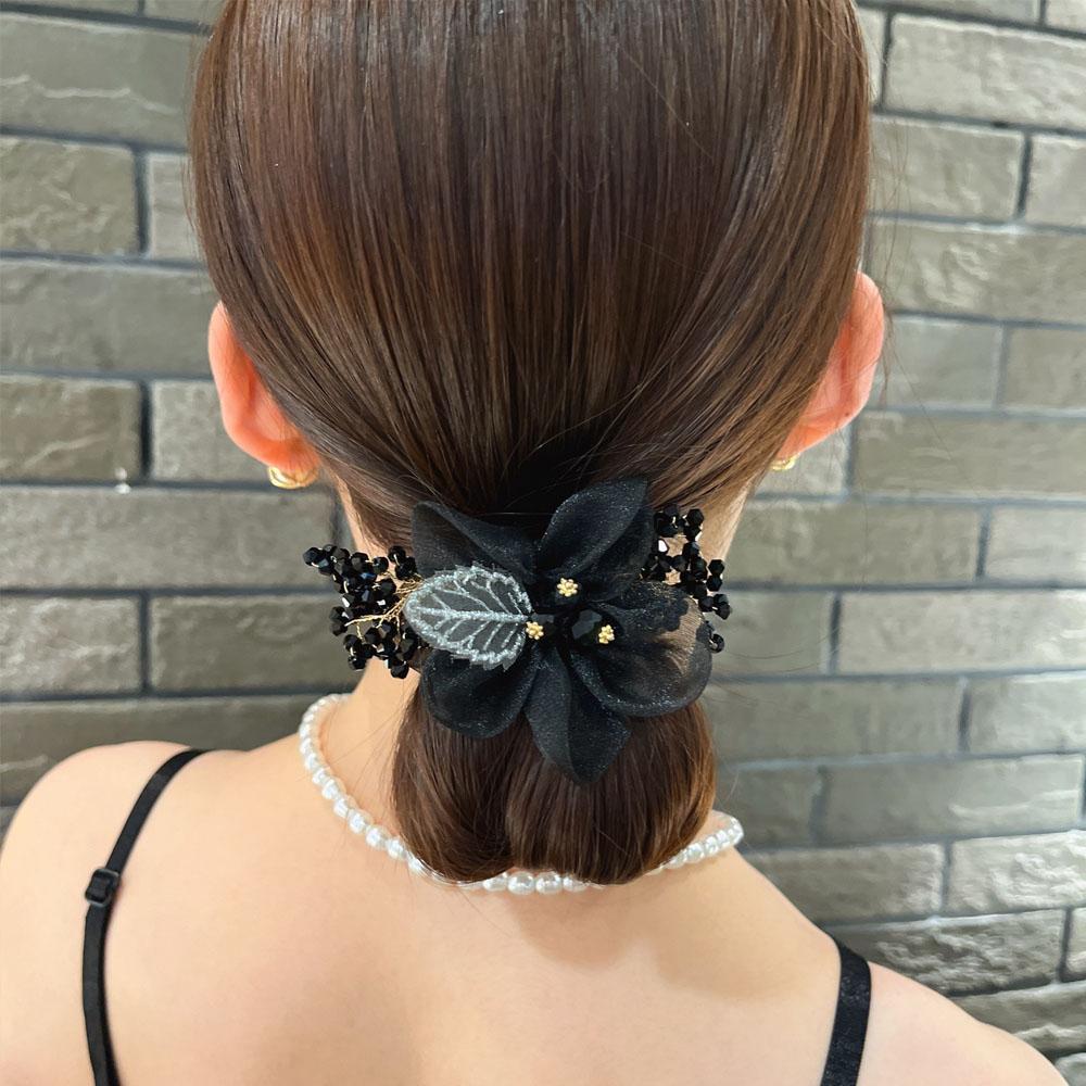 Flower Hair Ties Fashionable And High-end Large Intestine Hair Ties Bead Hair Tie Accesorios Para El Cabello Hair Accessories