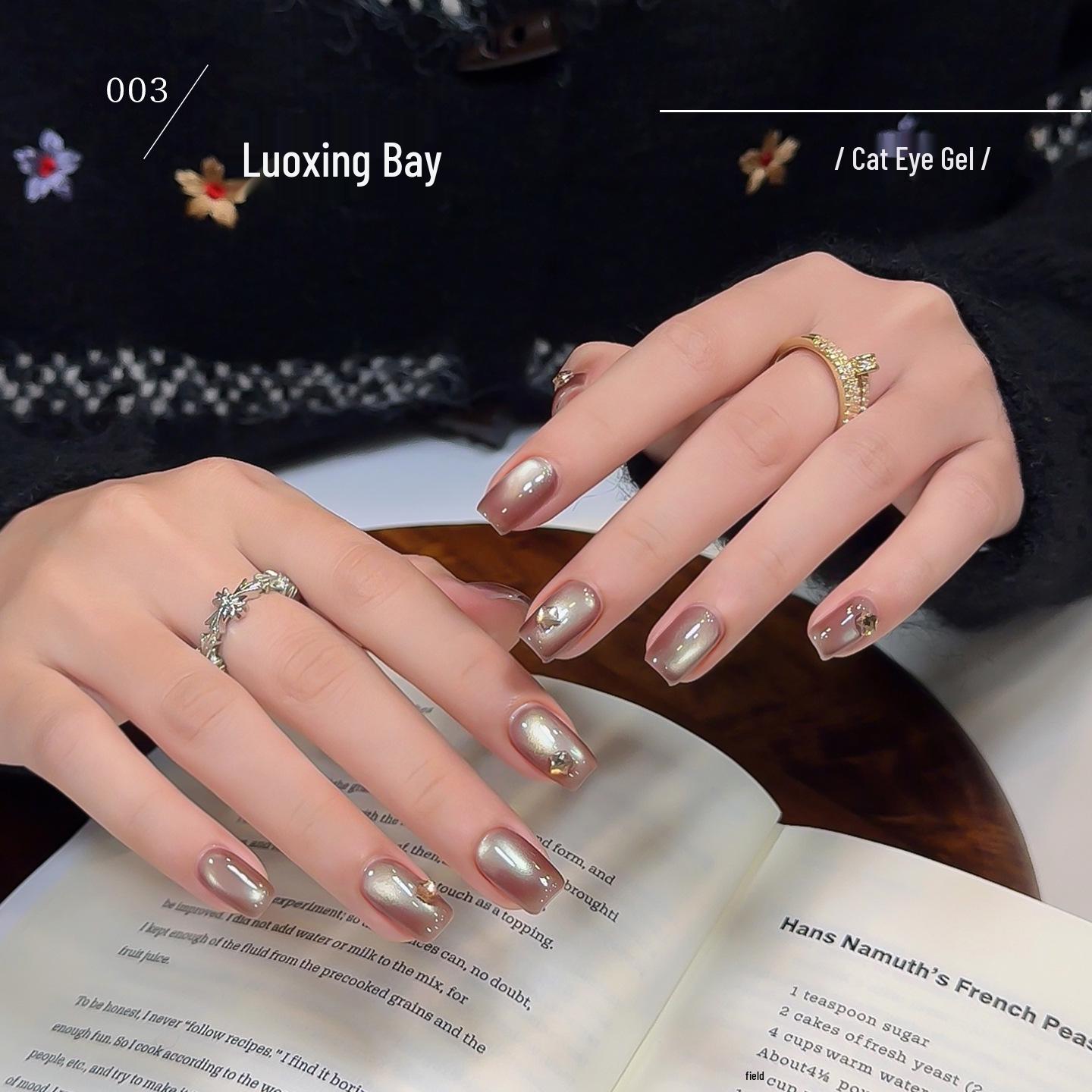 Miss Honey Fall/Winter 2026:  Falling Star Bay  Cat Eye Nail Gel in Popular Whitening Purple with Glass Beads.