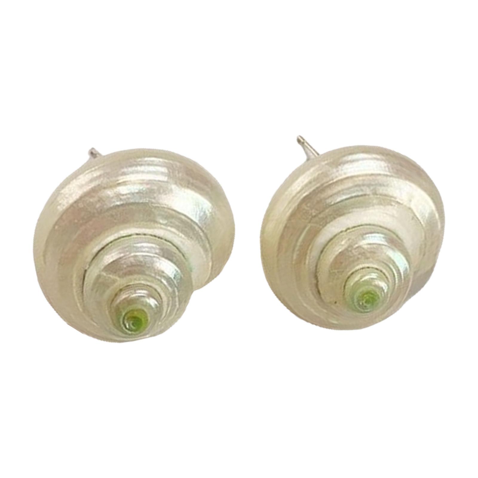 

Retro Conch Pendant Necklace With Genuine Pearls Minimalist Earrings Jewelry For Everyday Wear