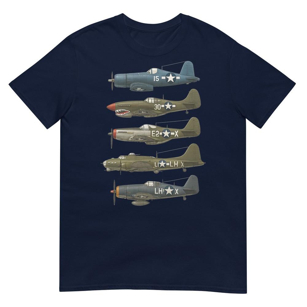Ww2 Warplanes F4u P51 Mustang P40 B17 Gift Tshirt S