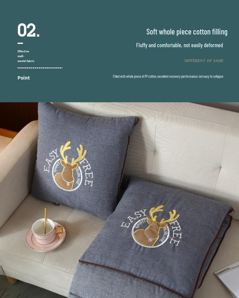 Four Seasons Pillow Blanket: Dual-Use Backrest Cushion for Car, Office & Bedside