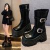 Fashion High Quality Women's Boots 2024 New Waterproof Non-slip Platform Female Footwear Fashion Versatile High-heeled Mid-calf Boots