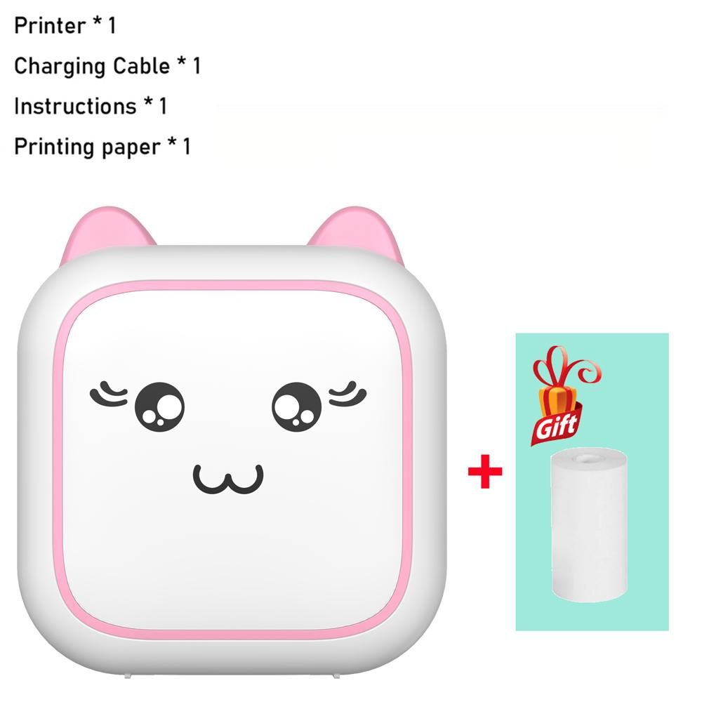 Mini Portable Thermal Printer Lightweight Wireless Photo Label Memo Wrong Question Printing USB Cable Printer