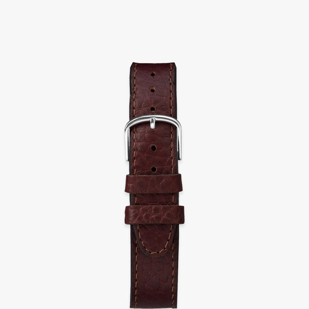 [Timex] Easy Reader Day-Date Brown Leather Strap Wristwatch 35mm T20041
