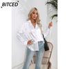 Camicette e camicie con collo a polo, maniche lunghe, stampa casual, alla moda, in tinta unita