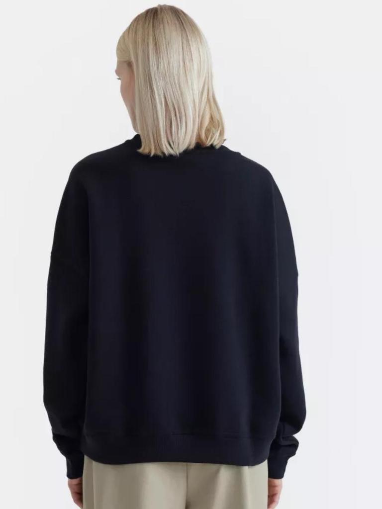 2024 Autumn/Winter Simple Versatile Loose Slimming Plus Velvet Thick Pullover Sweatshirt