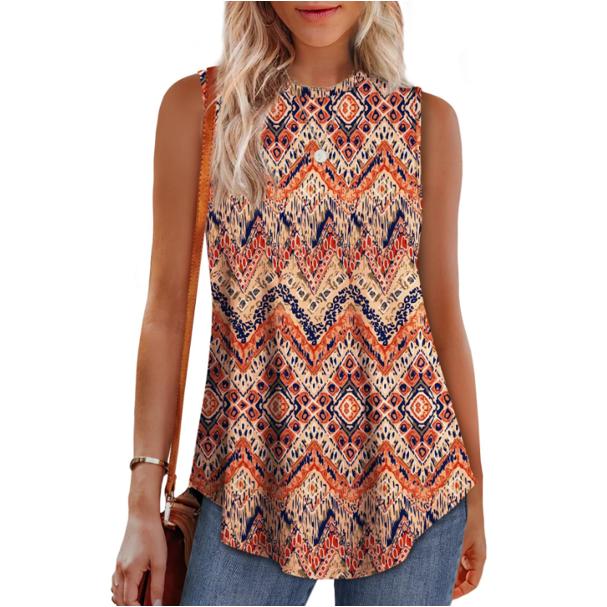 

Топы с высоким воротом для женщин, свободный крой, топ без рукавов, летняя одежда, женские туники, которые можно носить с леггинсами XXL