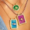 Chic Tarot Card Designs Necklace Adjustable Length Tarot Symbolic Card Pendant Necklace for Daily and Party Wear