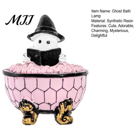 Comforting Halloween Decoration Light Ghost Bubble Bath Reading Book Night Quaint Lamp Handmade LED Table for Bedroom Study Room Bathroom Decor