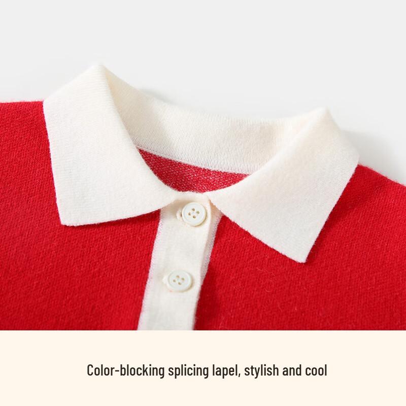 Classic Teddy Boys' Polo Collar Knit Pullover Sweater