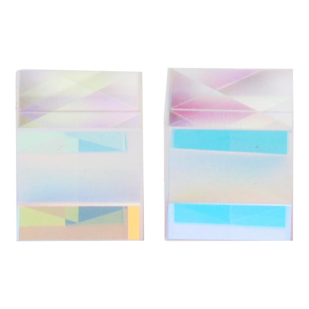 2 stk Optisk Glass Prisme Mini Fantastisk Refraksjon Utjevning Pedagogisk RGB Dispersjonsprisme for Te