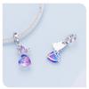 S925 Silver Gradient Purple Butterfly Pendant Bracelet