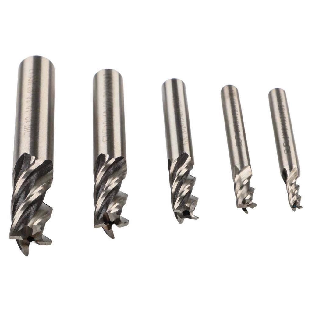 4 Flutes End Mill 5 Pcs/set Carbide Drill High Speed Steel