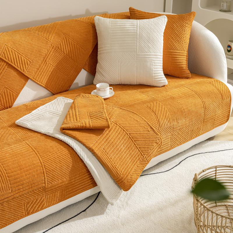 All-season All-purpose Pure Color Chenille Quilted Sofa Cushion Modern Simple Light Luxury Fabric Sofa Cushion Towel