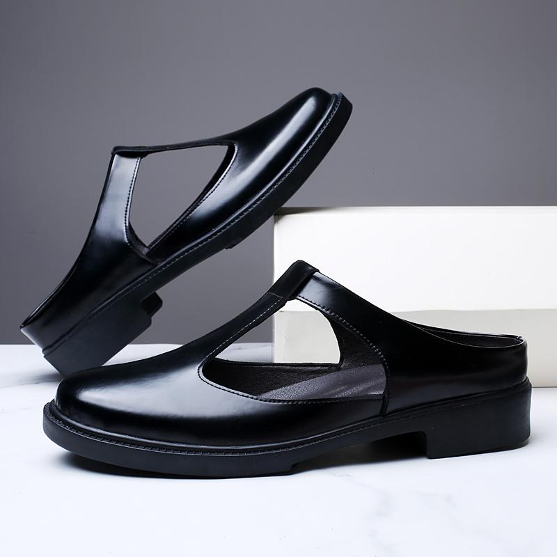 Fashion Summer Genuine Leather Breathable Men's Sandals Outdoor Anti Slip Wear-resistant Casual Slippers Flat Designer Walking Shoes