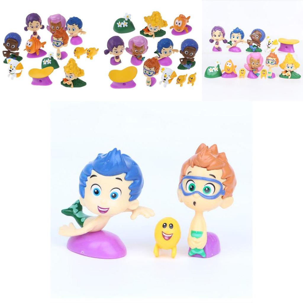 Bubble 12pcs Figure Guppies Toy Cake Topper Gil Molly Nonny Deema Oona Goby Toys